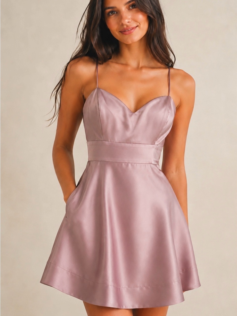 RENE The Label Lilac Lavender Satin Homecoming Cocktail Dress XS